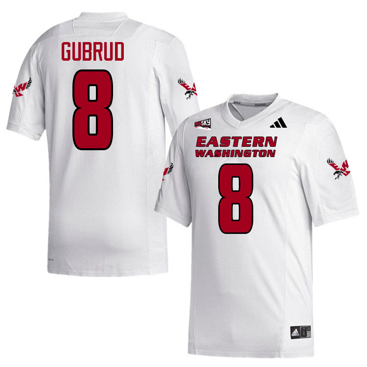 Eastern Washington Eagles #8 Gage Gubrud College Football Jerseys,Uniforms Stitched-White